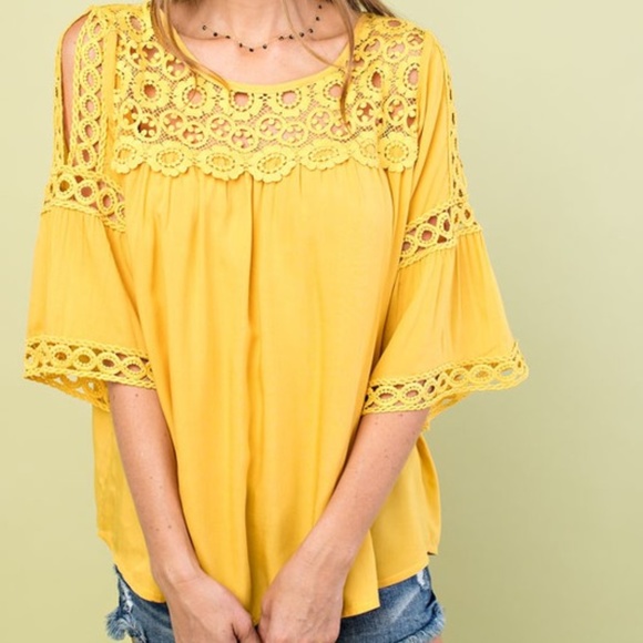 Babydoll Knit Yellow Top - Picture 2 of 5